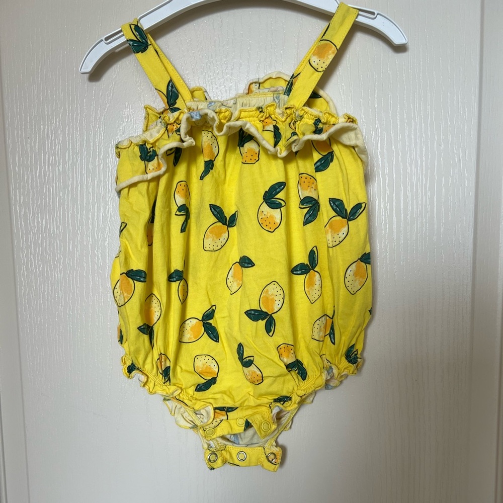 George Yellow Lemon Print Baby Romper Size 12-18 M